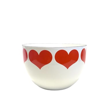 Mid Century Enamel Heart Bowl by Kaj Franck for Arabia Finland 