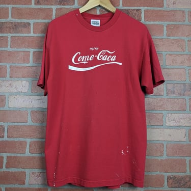 Vintage 90s "Enjoy Come Caca" ORIGINAL Spanish Parody Tee - Large 