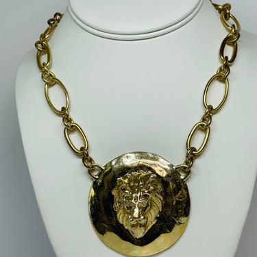 Lion Head Gold Medallion