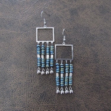 Blue hematite and silver chandelier earrings 2 