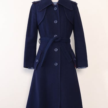 Navy Blue Long Tailored Coat XS