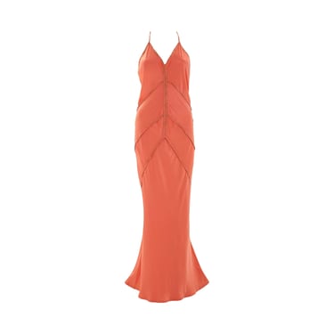Roberto Cavalli Coral Silk Halter Gown