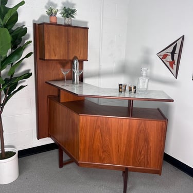 Mid Century Modern Teak Cocktail Home Dry Bar By Turnidge 