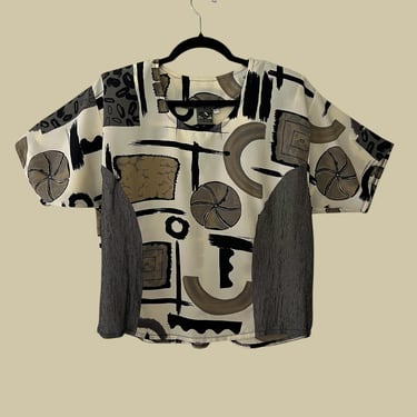 Vintage Abstract Blouse, Size Large 
