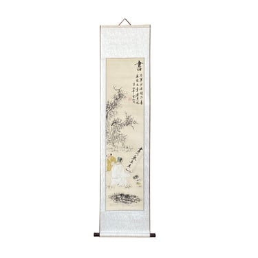 Chinese Calligraphy Writing Scholar Theme Scroll Painting Wall Art ws2141E 
