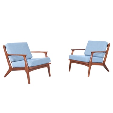 Danish Modern Walnut Lounge Chairs