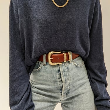 90s Navy Silk & Cashmere Pullover