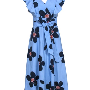 Kate Spade - Blue w/ Navy Floral Detail Dress Sz 4