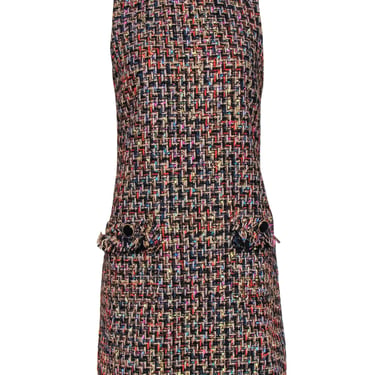 Julie Brown - Multicolored Mock Neck "Annie" Metallic Tweed Dress Sz 6