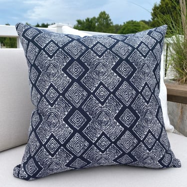 Madigan | Navy Outdoor Pillow Cover (ON THE SHELF)