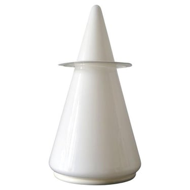 Vintage Conical Opaline Glass Halo Lamp by Res Murano, 1970s