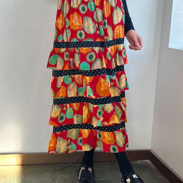 Fruit Print Tiered Skirt (M)