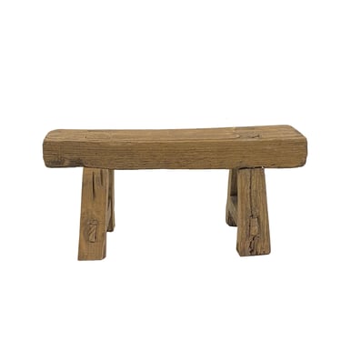 Chinese Raw Wood Rough Accent Single Sitting Low Stool Bench ws2152E 