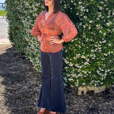 Clara Bishop Sleeve Blouse in Auburn Dawn 
