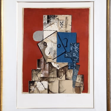 Visage sur Fond Rouge, Pablo Picasso (After), Marina Picasso Estate Lithograph Collection 