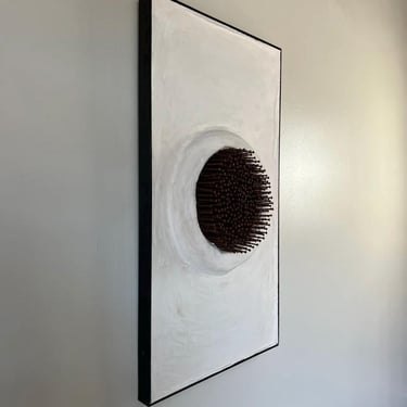 Modern " Convergence of Order and Chaos" Mixed-Media Wall Sculpture 