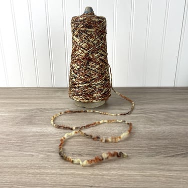 Ombre brown macrame cord on a cone - 1970s vintage 