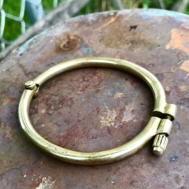 Miansai Bracelet Brass Screw Cuff Hinged Signed Desinger Jewelry Unisex 7” 