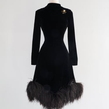 Wicked Fabulous 1960's Velvet Cocktail Dress By Pat Sandler / Small