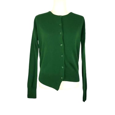 New! French Paris Les 100 Ciels Kelly Jade Green Cashmere Cardigan Sweater S 
