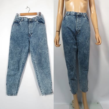 Vintage 80s Sasson Acid Wash High Waist Ankle Zip Skinny Jeans Size 10 27 x 27 