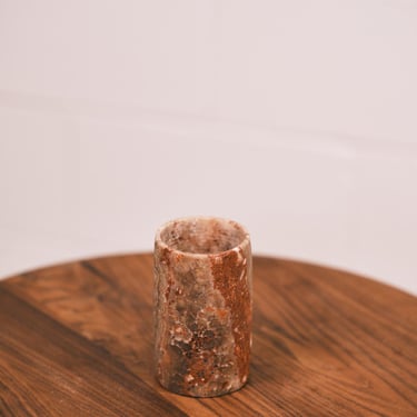 brown small alabaster cylinder vase
