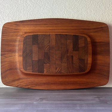 Vintage Dansk IHQ,  Quistgaard Teak Serving Platter Tray,  Staved board serving tray, vintage mid century danish modern cocktails hosting 