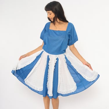 blue square dance dress Satin Midnight Blue Mini Dress