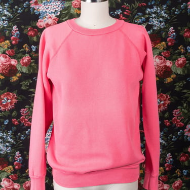 Vintage Hanes Hot Pink Crewneck Sweatshirt Rare Label 