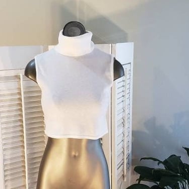 1980s COTTON  Knit CROP Tops 3 White,Red,Tan Your Choice 