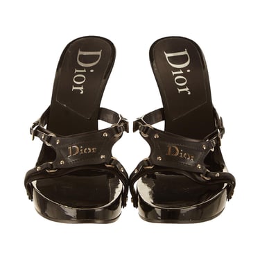 Dior Black Bondage Heels