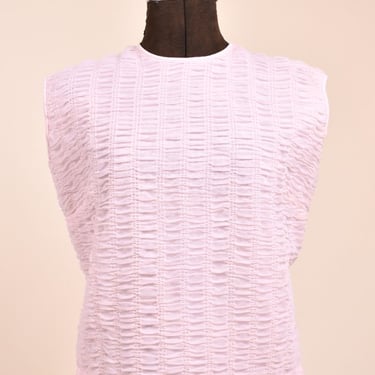 Pink Smocked Nylon Sleeveless Top By Jane Holly, M/L