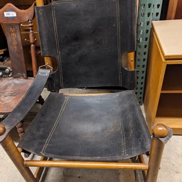 Midcentury Leather Sling Chair