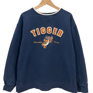 Vintage Tigger Winnie The Pooh Disney Blue Crewneck Sweatshirt XL