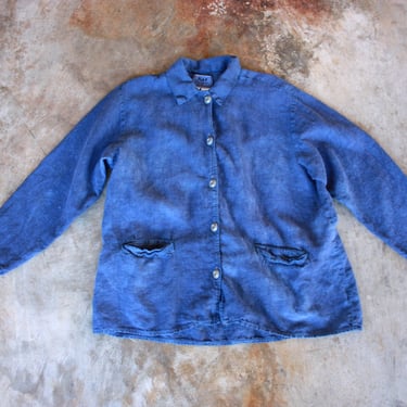 Indigo Overdyed Vintage Flax Jeanne Englehart Chore Jacket 