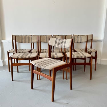 Set of 8 Teak Erik Buch Dining Chairs