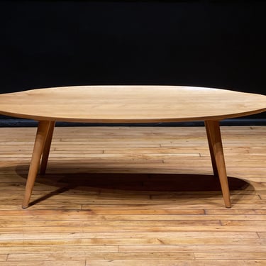 Vintage Conant Ball Birch Surfboard Coffee Table - Mid Century Modern Danish Style Furniture 