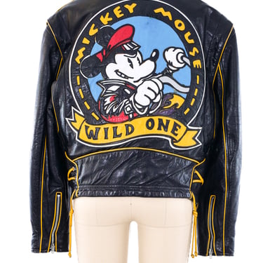 Leather Moto Mickey Mouse Jacket