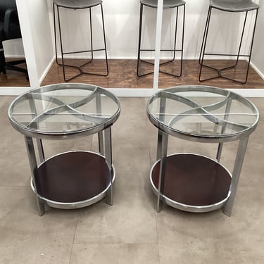 Pair Of Unique Round Side Tables