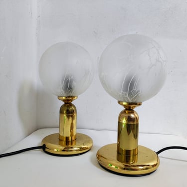 Vintage Pair of Desk Lamps/ Bedroom Lamps /Golden Metal Lights /Bedside Lamps / Lighting /Table Lamps/ Night Lights/Yugoslavia /70s 