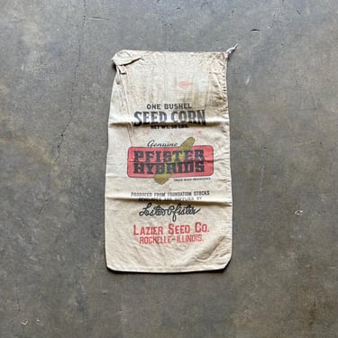 Vintage 1950s Pfister Hybrids Ashrow Farms Seed Sack Lazier Rochelle Il 