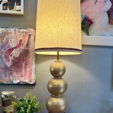 Mid Century Glass ‘Gourd’ style Table Lamp
