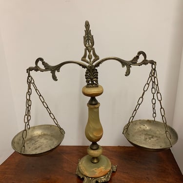 Antique Alabaster and Spelter Scale 