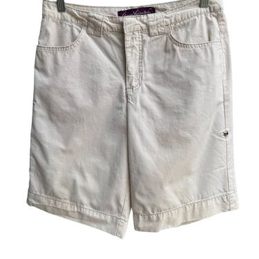 Gloria Vanderbilt Womens Beige Casual Cotton Preppy Roll Hem Bermuda Shorts 8
