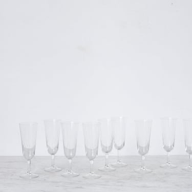 Etched  Champagne Flute Set Of 9