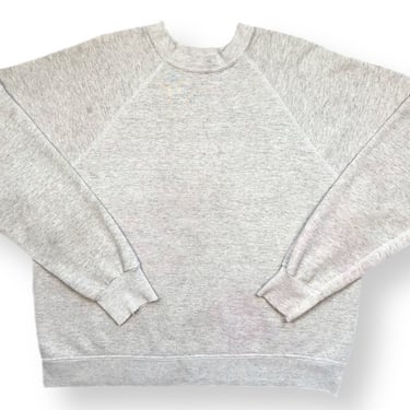 Vintage 70s/80s Tultex Made in USA Blank Grey Thrashed Crewneck Sweatshirt Pullover Size Large/XL 