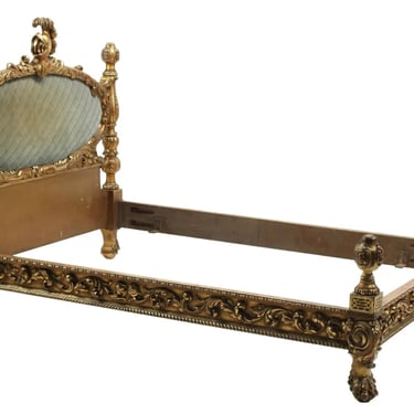 Bed, Renaissance Style Gilt Bed, Vintage / Antique, 20th C., 1900's!