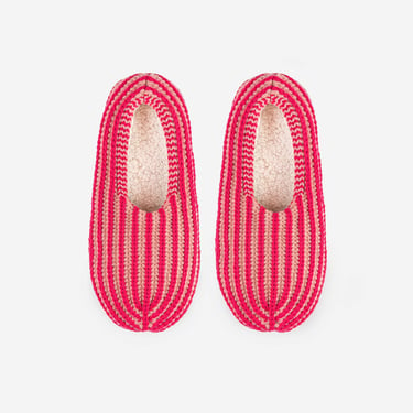 Chunky Rib Slippers || Coral Fuchsia