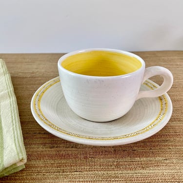 Vintage Franciscan Earthenware - Hacienda Gold Cups and Saucers - Vintage Earthenware - Franciscan Yellow Cups - Sold Individually 