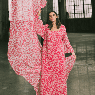 Christian Dior Floral Chiffon Caftan